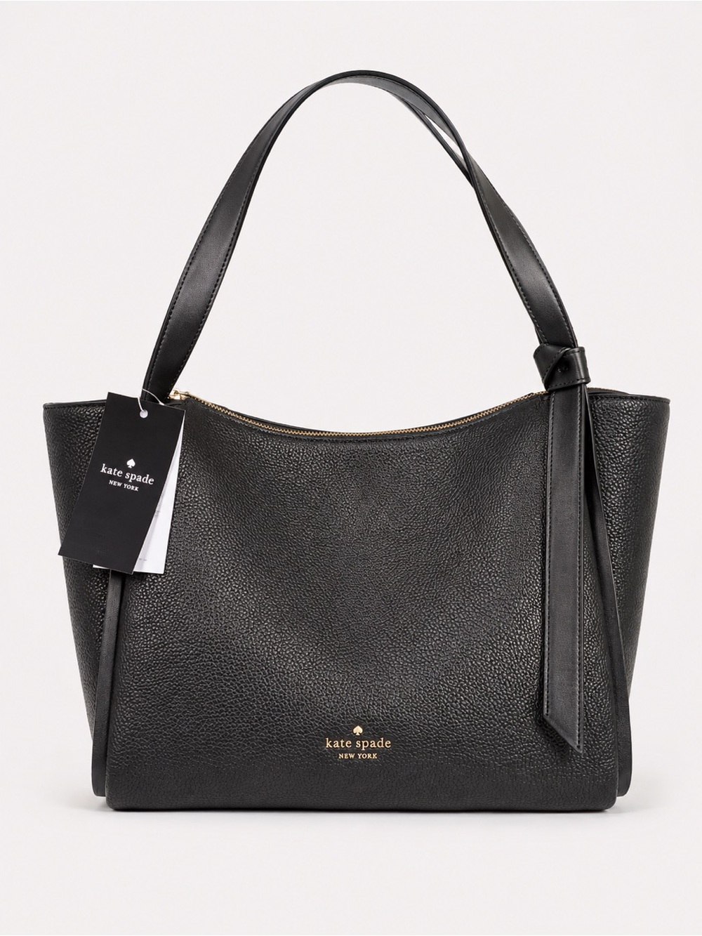 Kate Spade Knott Pebbled Leather Large Tote Bag in Black MSRP $399